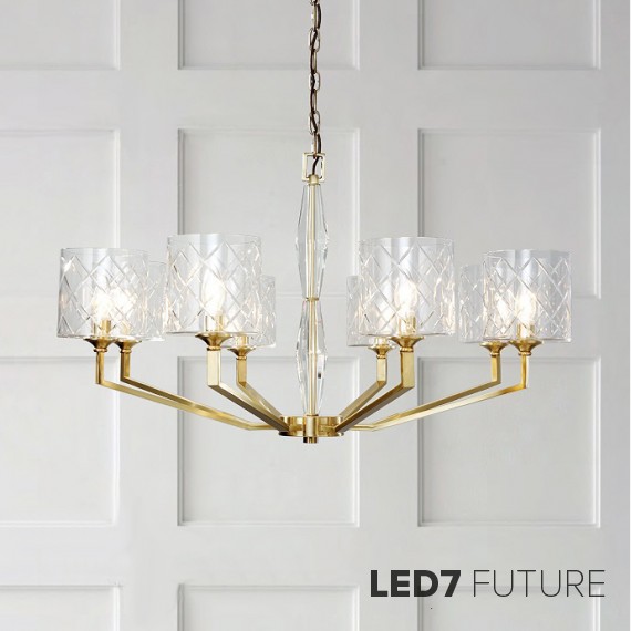 Loft Industry Modern - Faceted Glass Chandelier